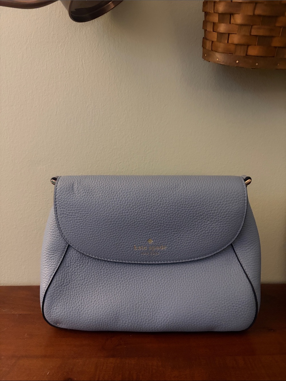kate spade Light Blue Pebbled Leather Crossbody Bag